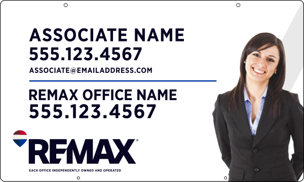 Reflective Hanging Associate Name w Cut Out Photo Sign Panel, 18h x 30w, 3mm Aluminum Composite